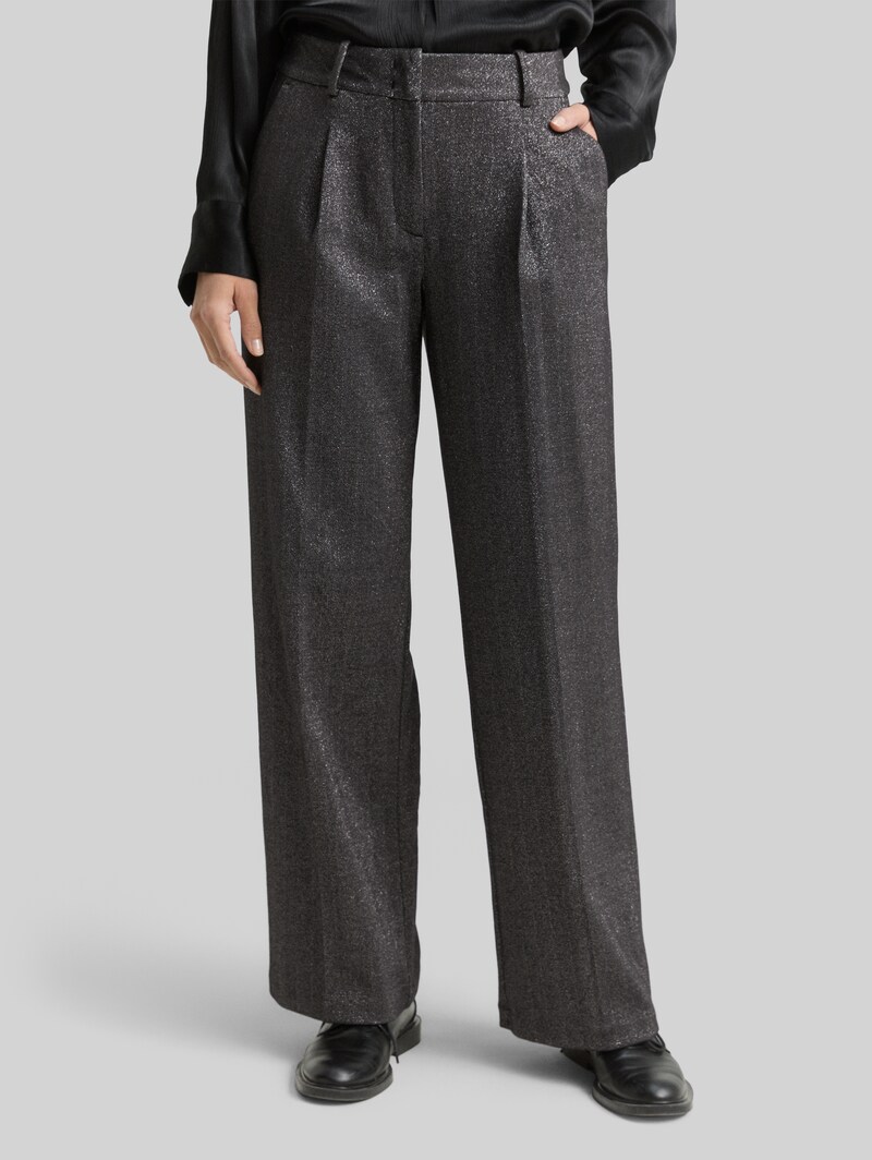 Tom Tailor TTLEA WIDE Hose mit Glitzer-Effekt - Glitter Fabric