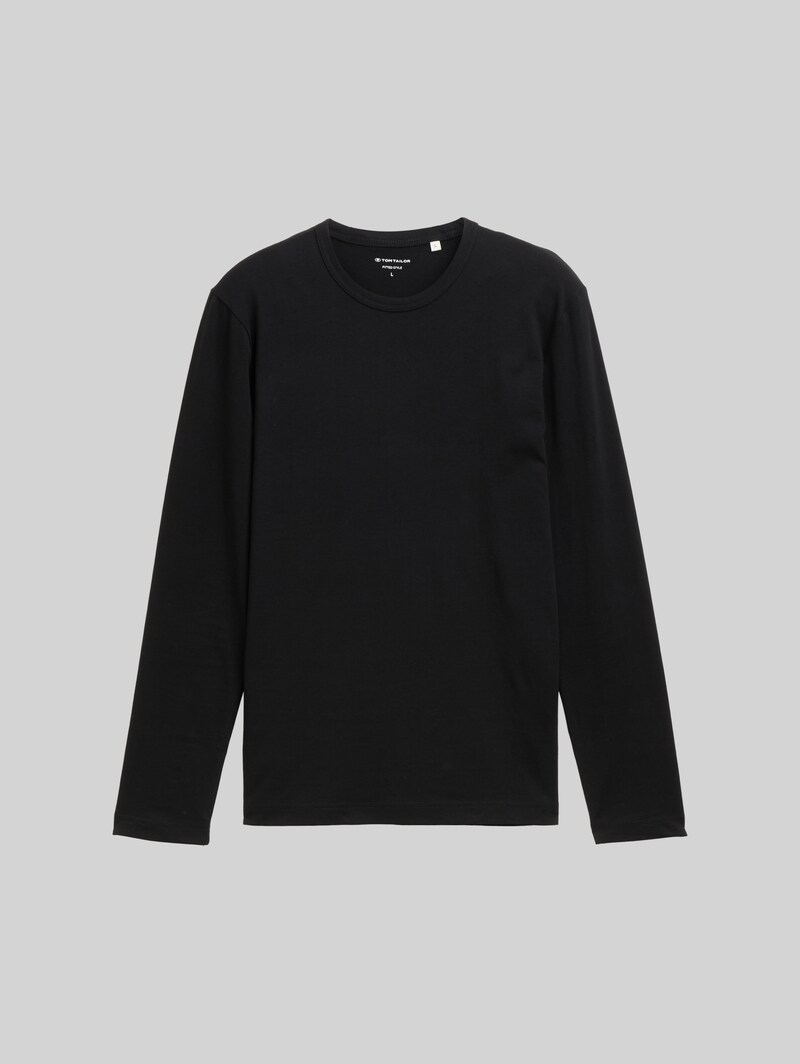 Tom Tailor Slim Fit Langarmshirt mit Stretch - Black