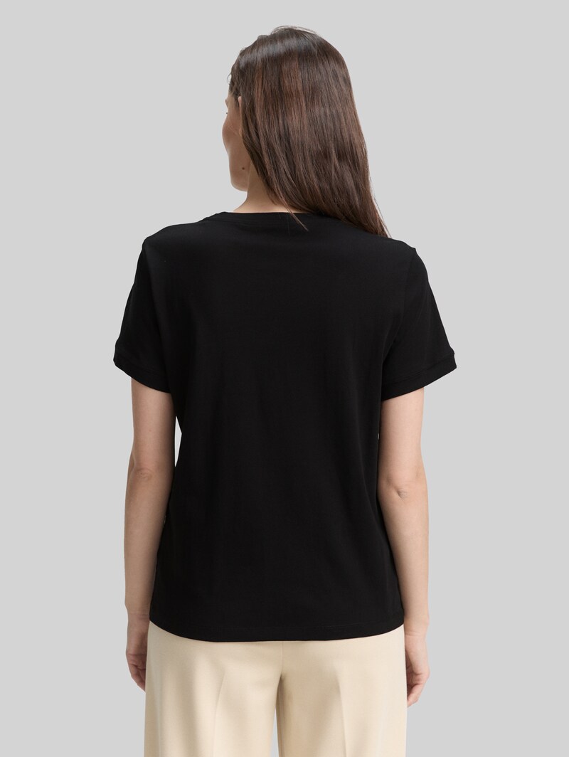 Tom Tailor T-Shirt mit Logo-Print - Deep Black