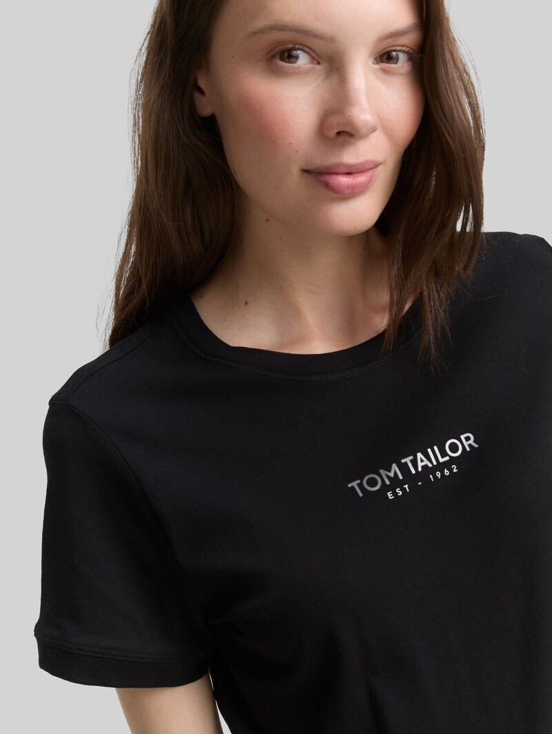 Tom Tailor T-Shirt mit Logo-Print - Deep Black