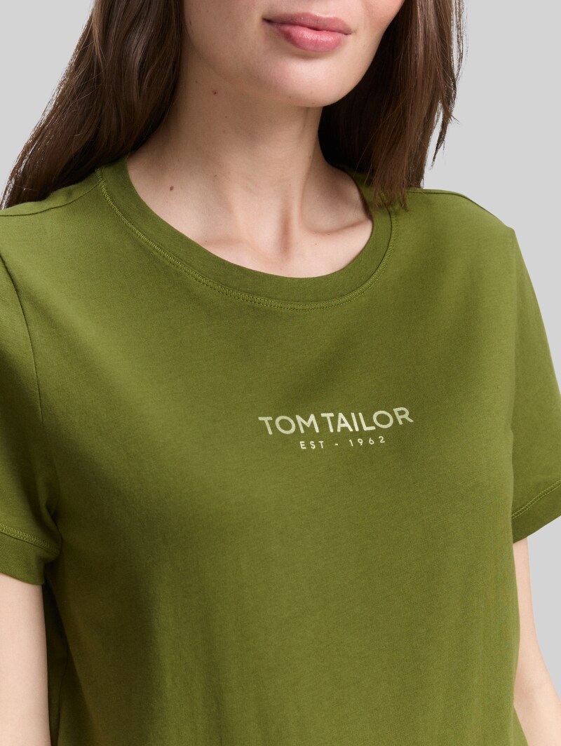 Tom Tailor T-Shirt mit Logo-Print - Deep Ivy Green