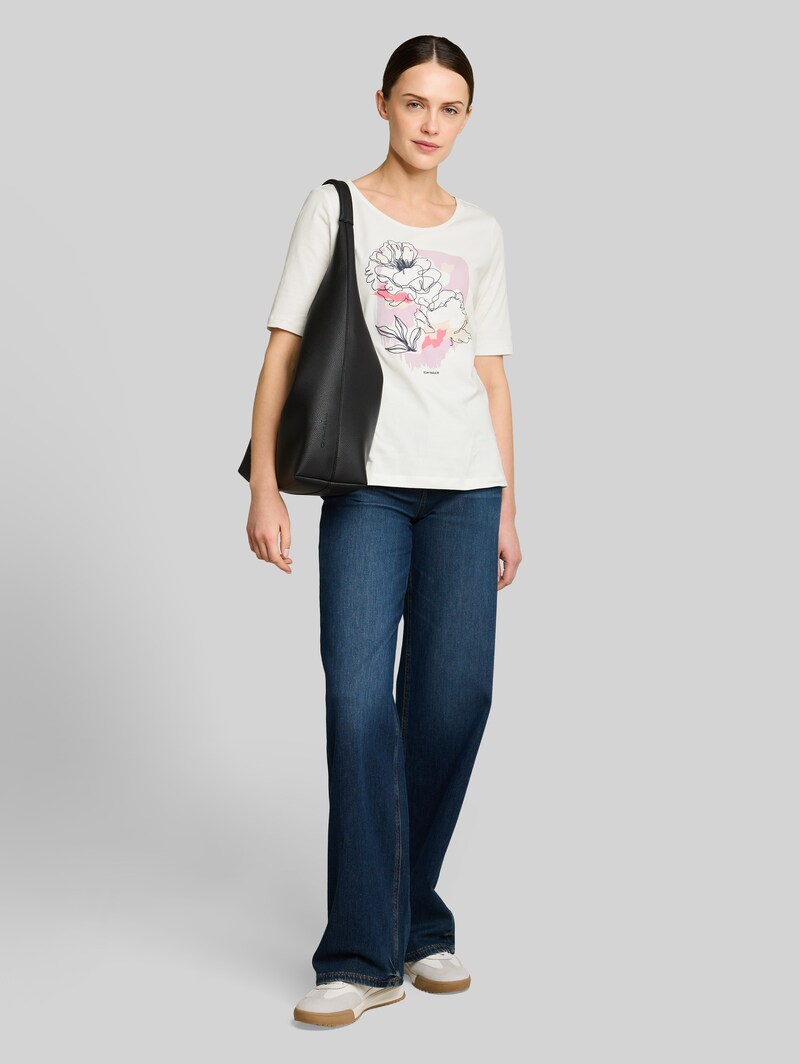 Tom Tailor T-Shirt mit Print - Whisper White
