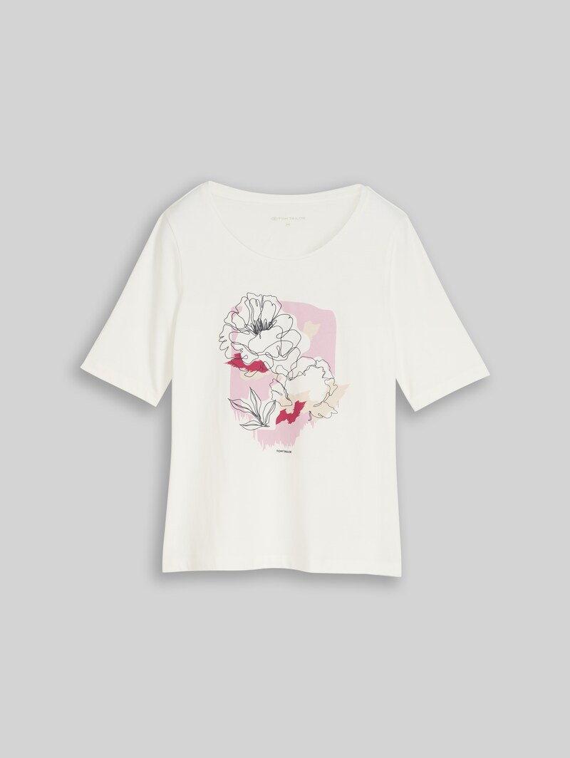 Tom Tailor T-Shirt mit Print - Whisper White