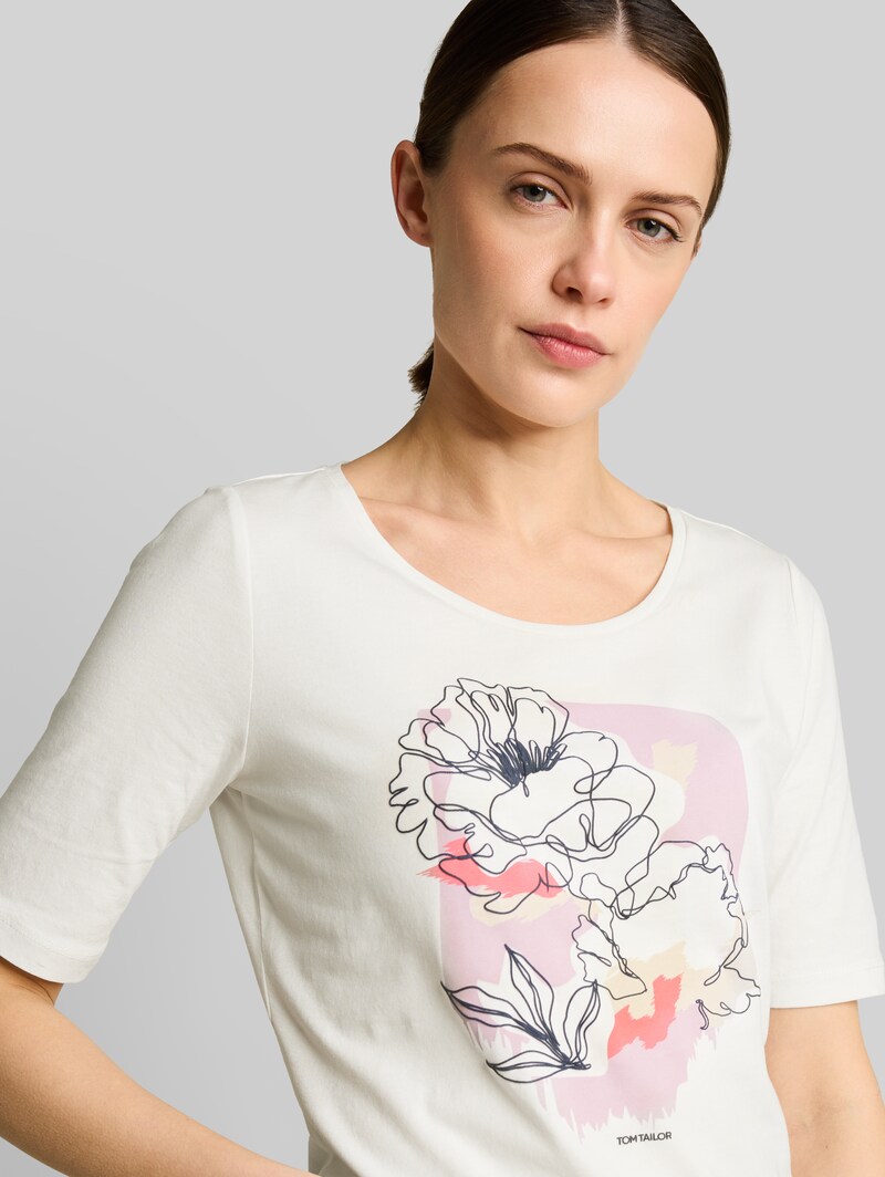 Tom Tailor T-Shirt mit Print - Whisper White