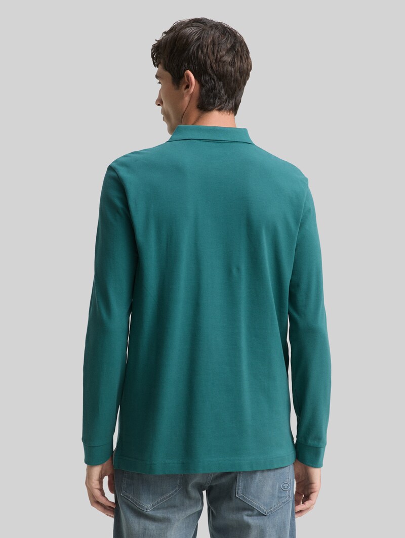 Tom Tailor Langarm Piqué Poloshirt - Jasper Green