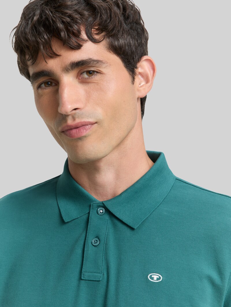 Tom Tailor Langarm Piqué Poloshirt - Jasper Green