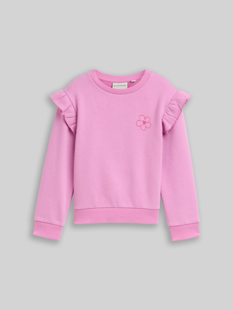 Tom Tailor Sweatshirt mit Volants - Flashy Mauve