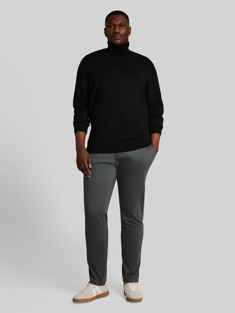 Tom Tailor Plus Size - Rollkragenpullover aus Baumwolle - Black