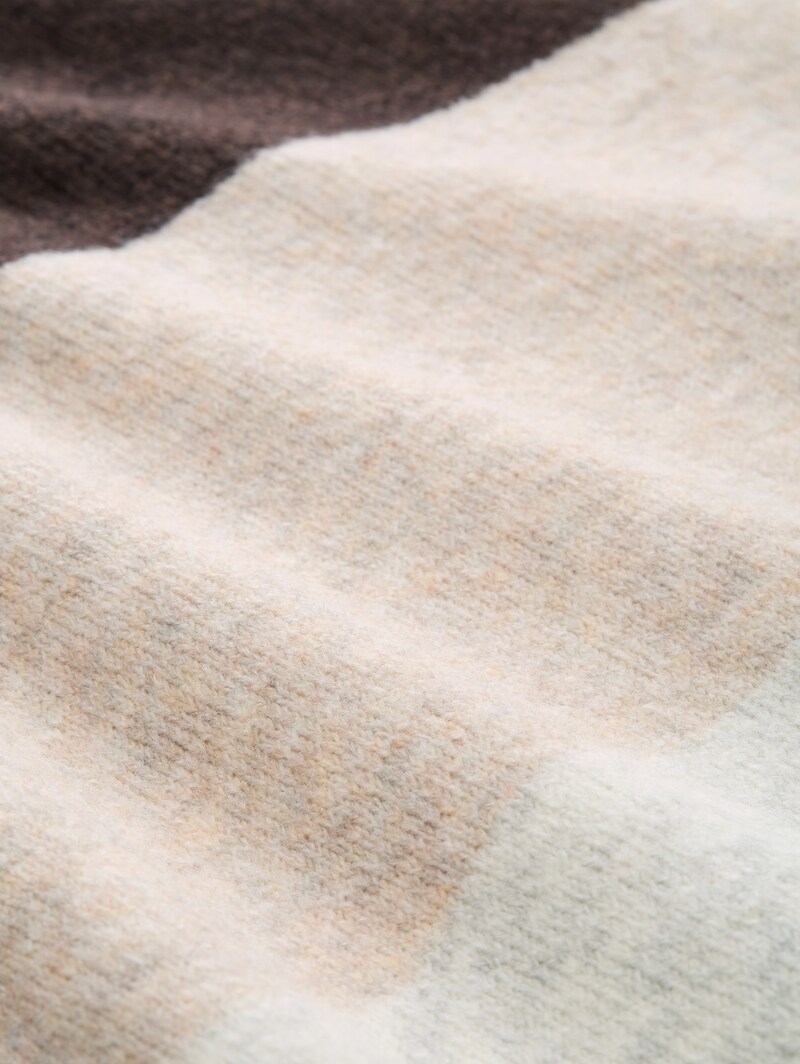 Tom Tailor Strickpullover mit Colour Blocking - Brown Camel Colorblock