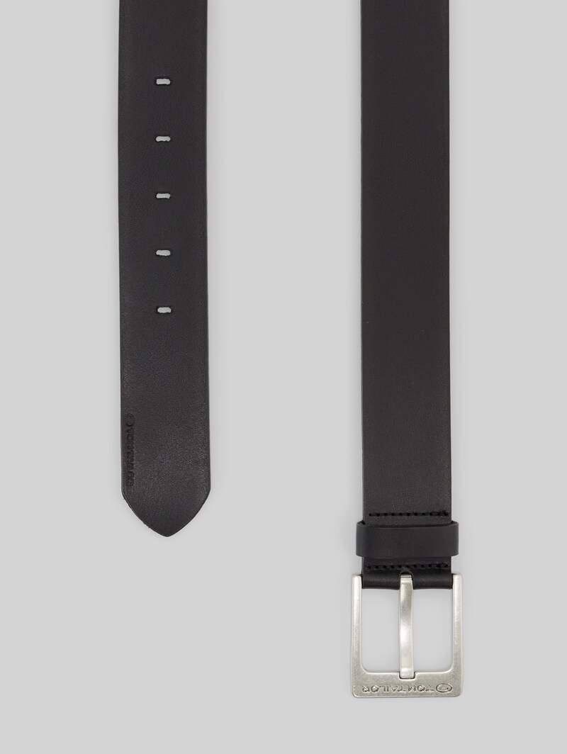 Tom Tailor TTCALVIN Ledergürtel mit eckiger Dornschließe - Black Uni Tom Tailor TTCALVIN Ledergürtel mit eckiger Dornschließe - Black Uni