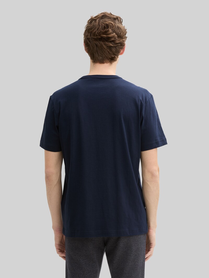 Tom Tailor Basic T-Shirt aus Baumwolle - Sky Captain Blue