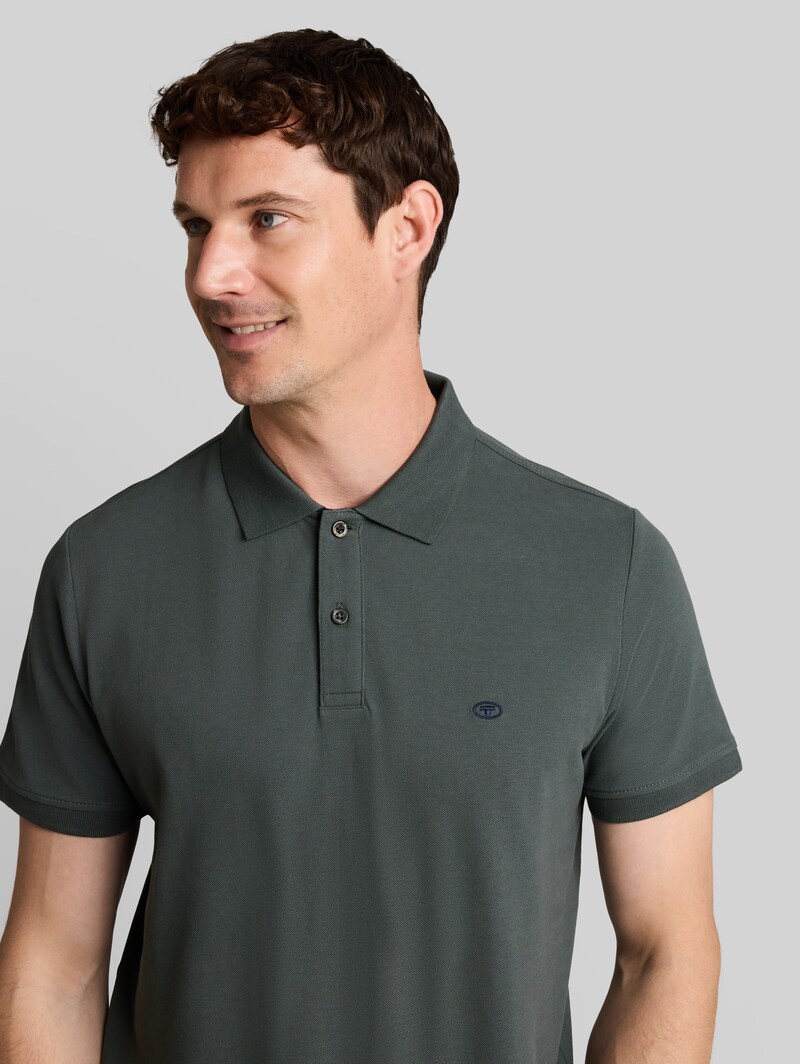 Tom Tailor Piqué Poloshirt aus Baumwolle - Darkest Olive