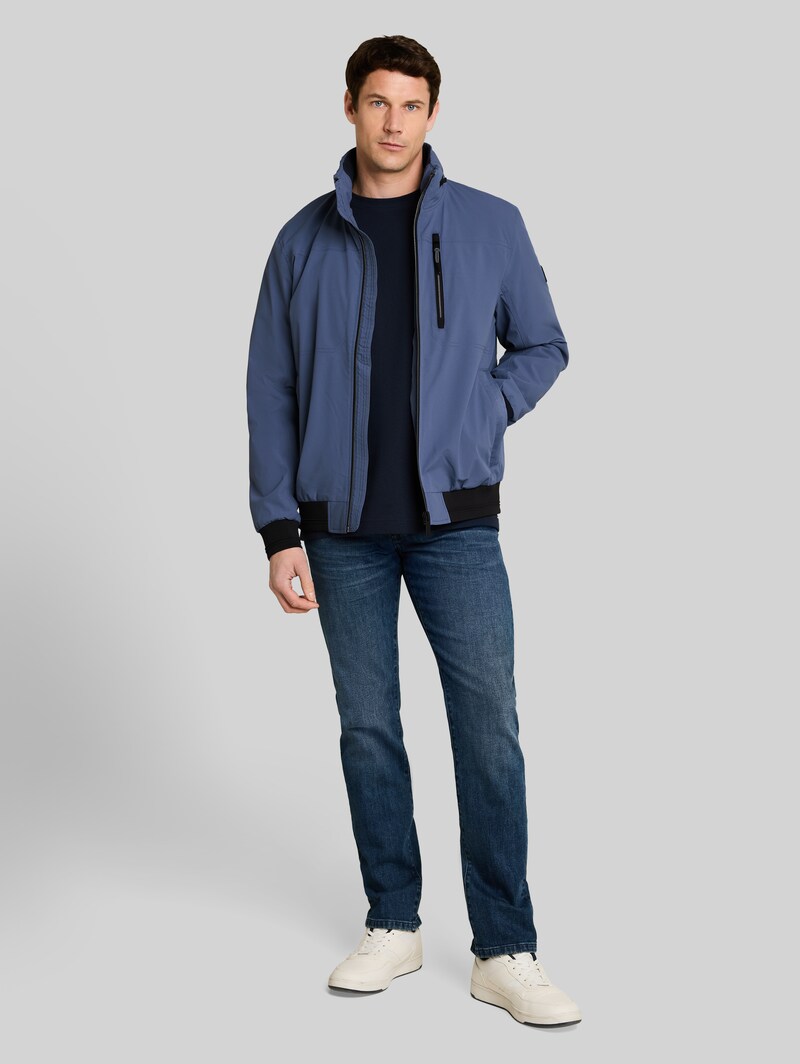 Tom Tailor Blouson Jacke mit verstaubarer Kapuze - Vintage Indigo Blue