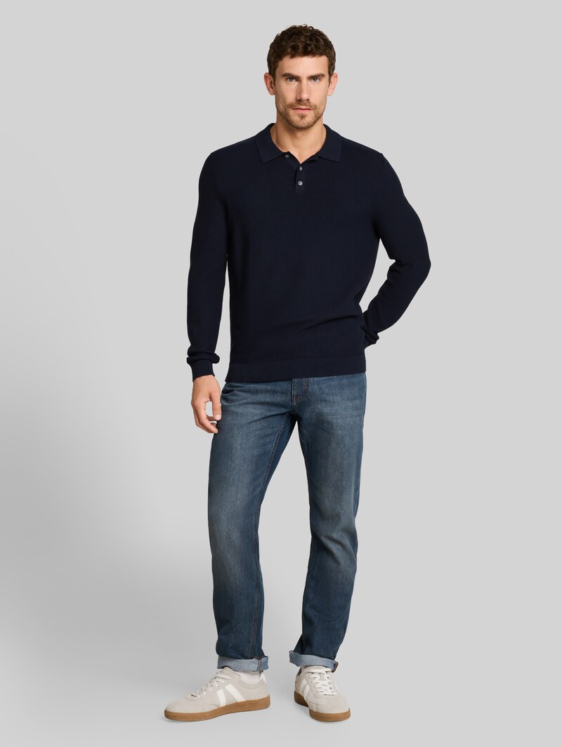 Tom Tailor Strickpullover mit Polokragen - Sky Captain Blue