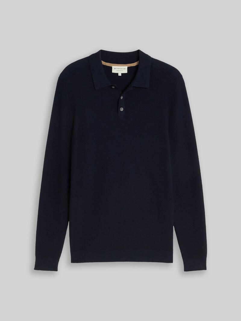 Tom Tailor Strickpullover mit Polokragen - Sky Captain Blue