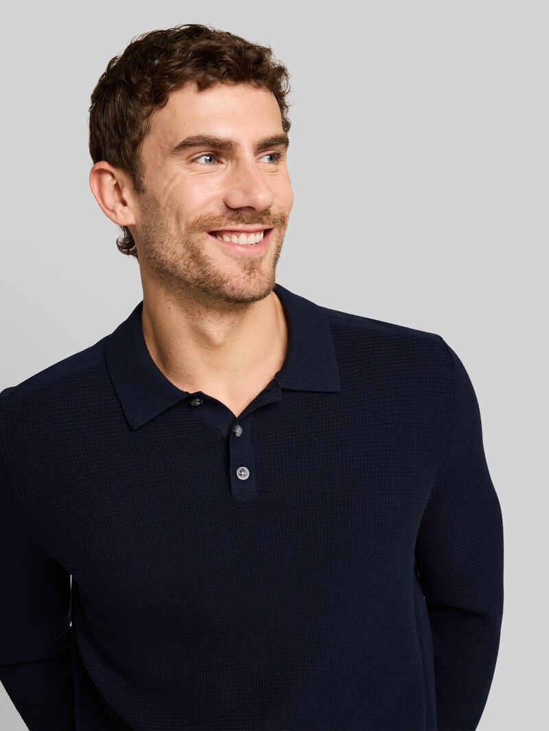 Tom Tailor Strickpullover mit Polokragen - Sky Captain Blue