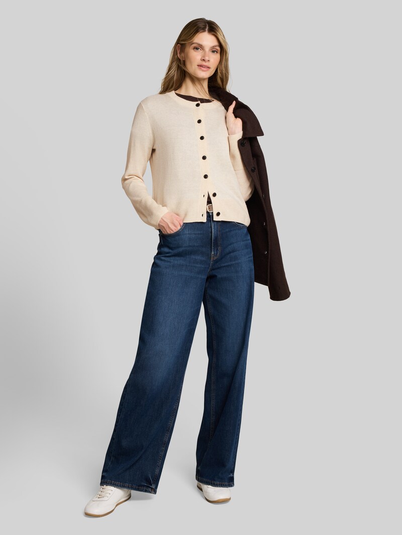 Tom Tailor Cardigan mit Kaschmir-Anteil - Whisper Offwhite Melange