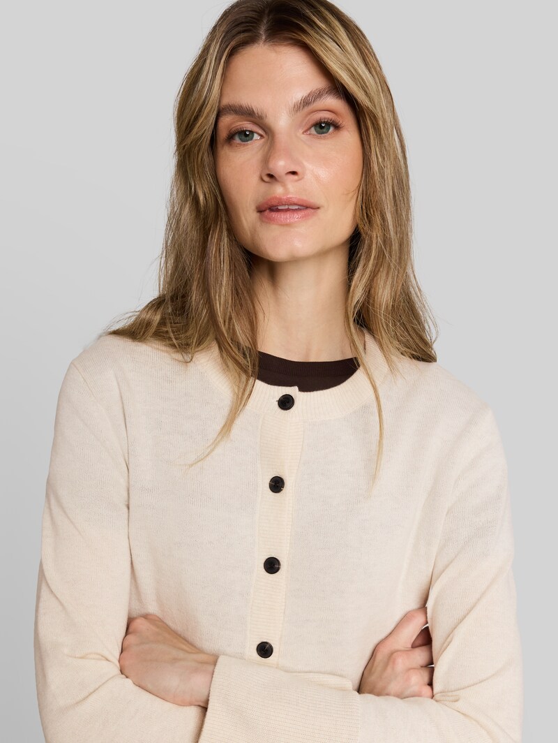 Tom Tailor Cardigan mit Kaschmir-Anteil - Whisper Offwhite Melange