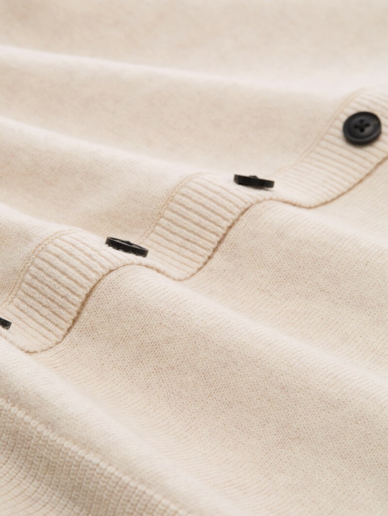 Tom Tailor Cardigan mit Kaschmir-Anteil - Whisper Offwhite Melange