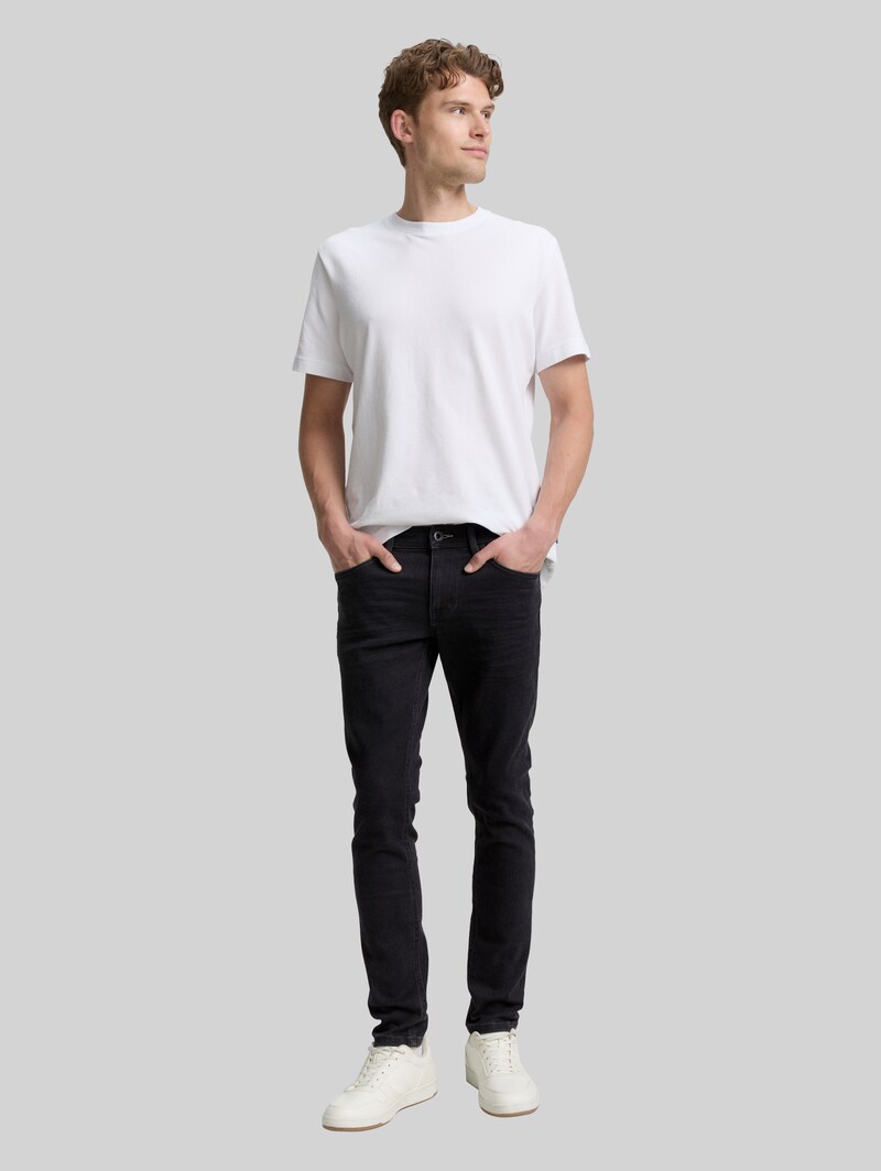 Tom Tailor TTTROY SLIM Jeans mit Stretch - Clean Rinsed Black Denim