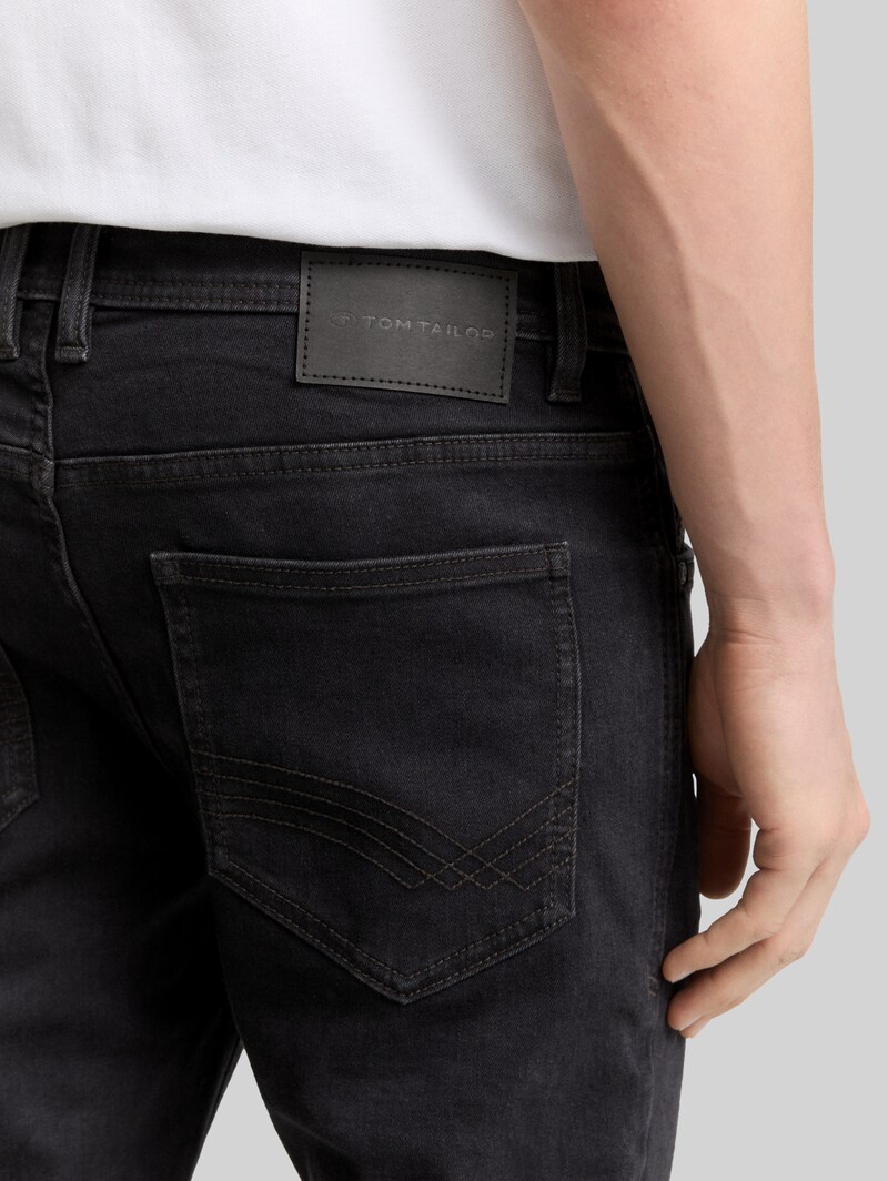 Tom Tailor TTTROY SLIM Jeans mit Stretch - Clean Rinsed Black Denim