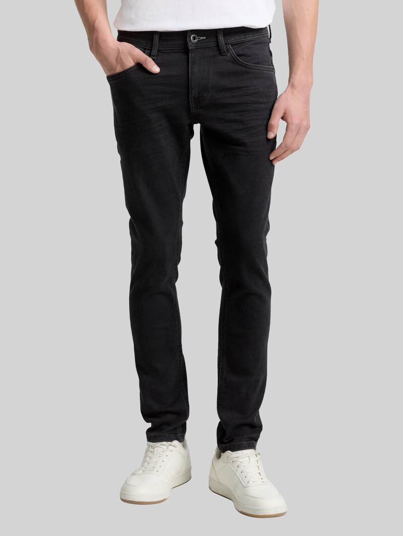 Tom Tailor TTTROY SLIM Jeans mit Stretch - Clean Rinsed Black Denim