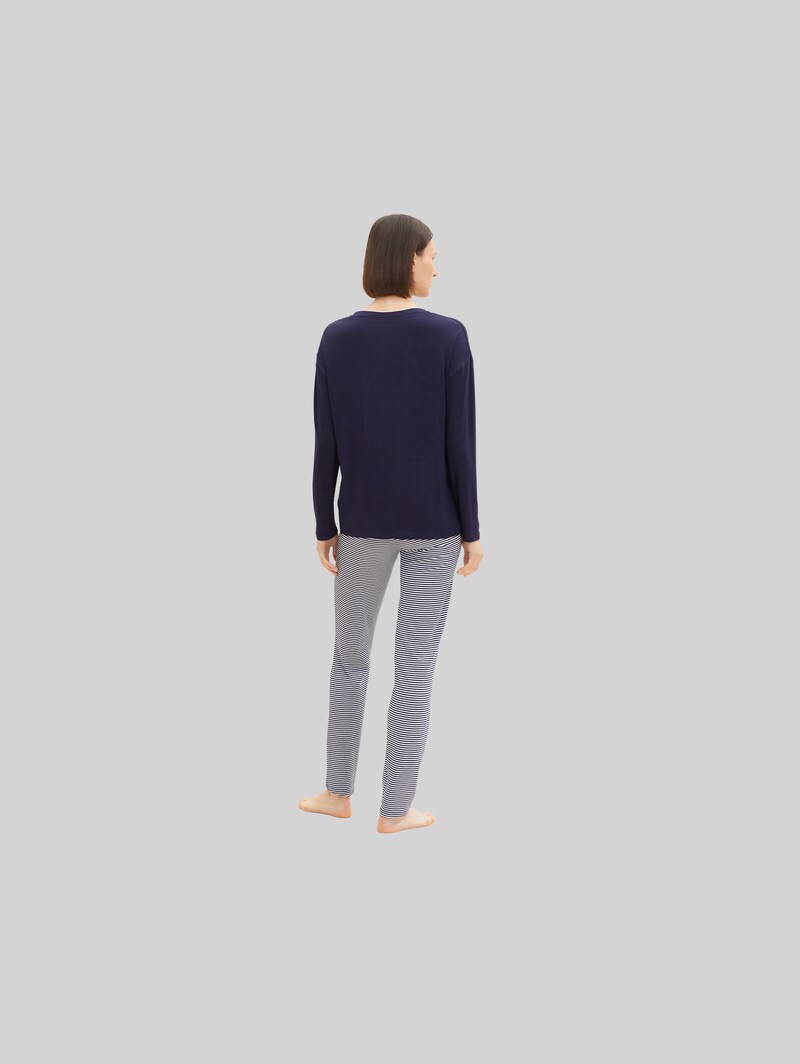 Tom Tailor Pyjama-Set mit Streifenhose - Blue Ring