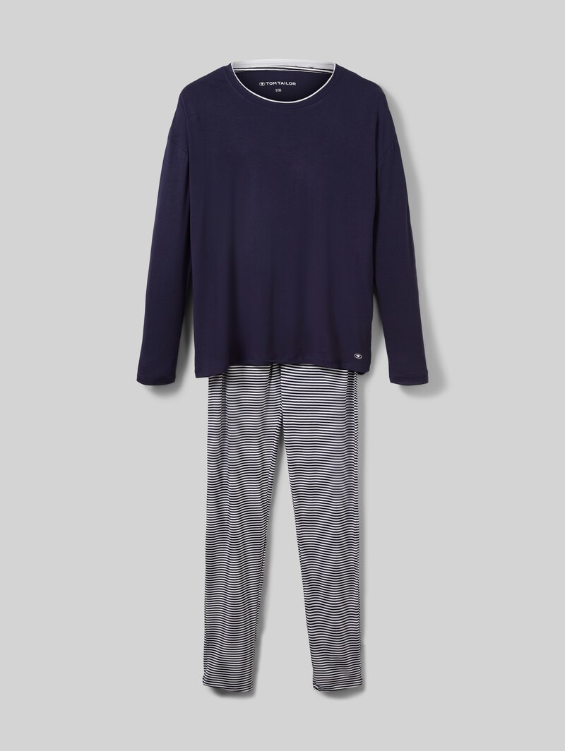 Tom Tailor Pyjama-Set mit Streifenhose - Blue Ring