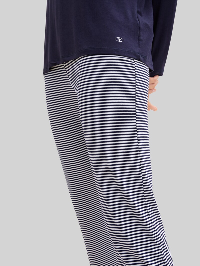 Tom Tailor Pyjama-Set mit Streifenhose - Blue Ring