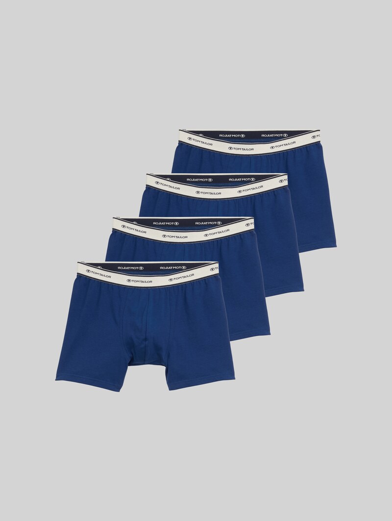 Tom Tailor Mittellange Boxershorts im 4er-Pack - Blue-medium-solid