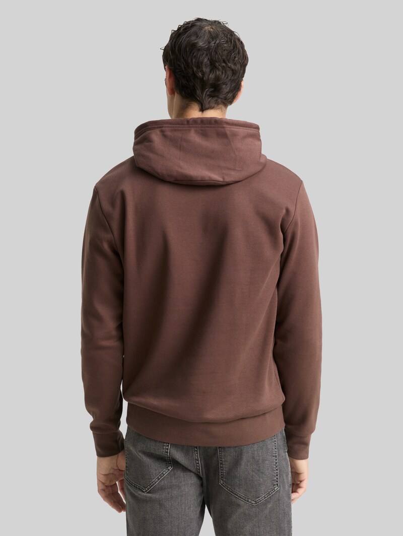 Tom Tailor Hoodie Sweatshirt mit Logo-Print - Bag Brown