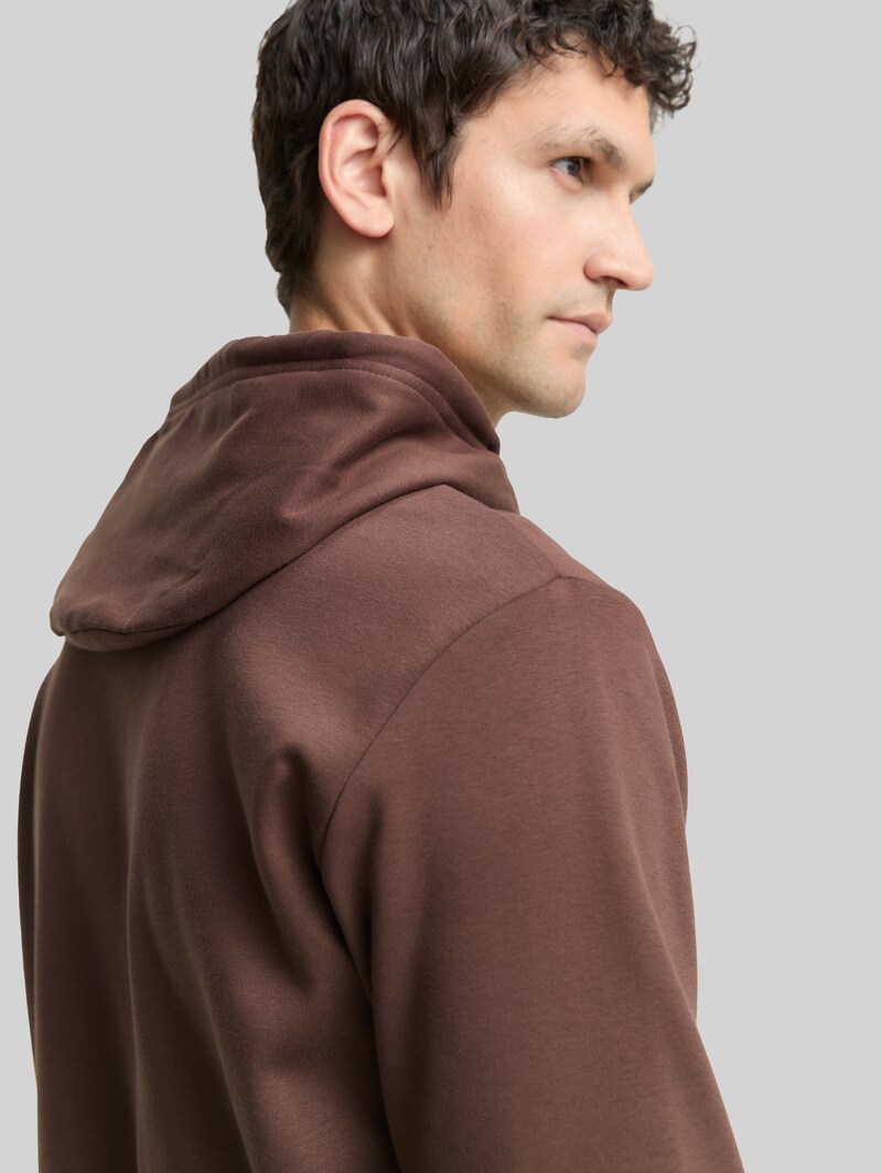 Tom Tailor Hoodie Sweatshirt mit Logo-Print - Bag Brown