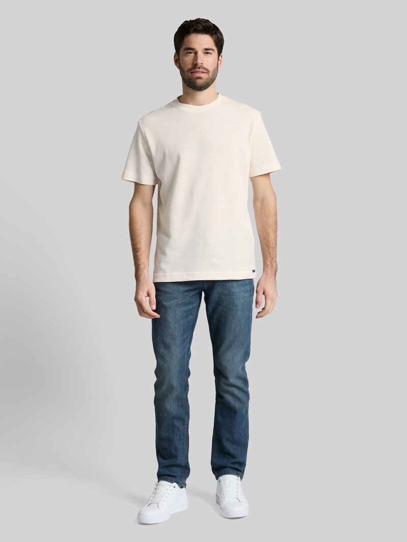 Tom Tailor T-Shirt mit Waffelstruktur - Gardenia White