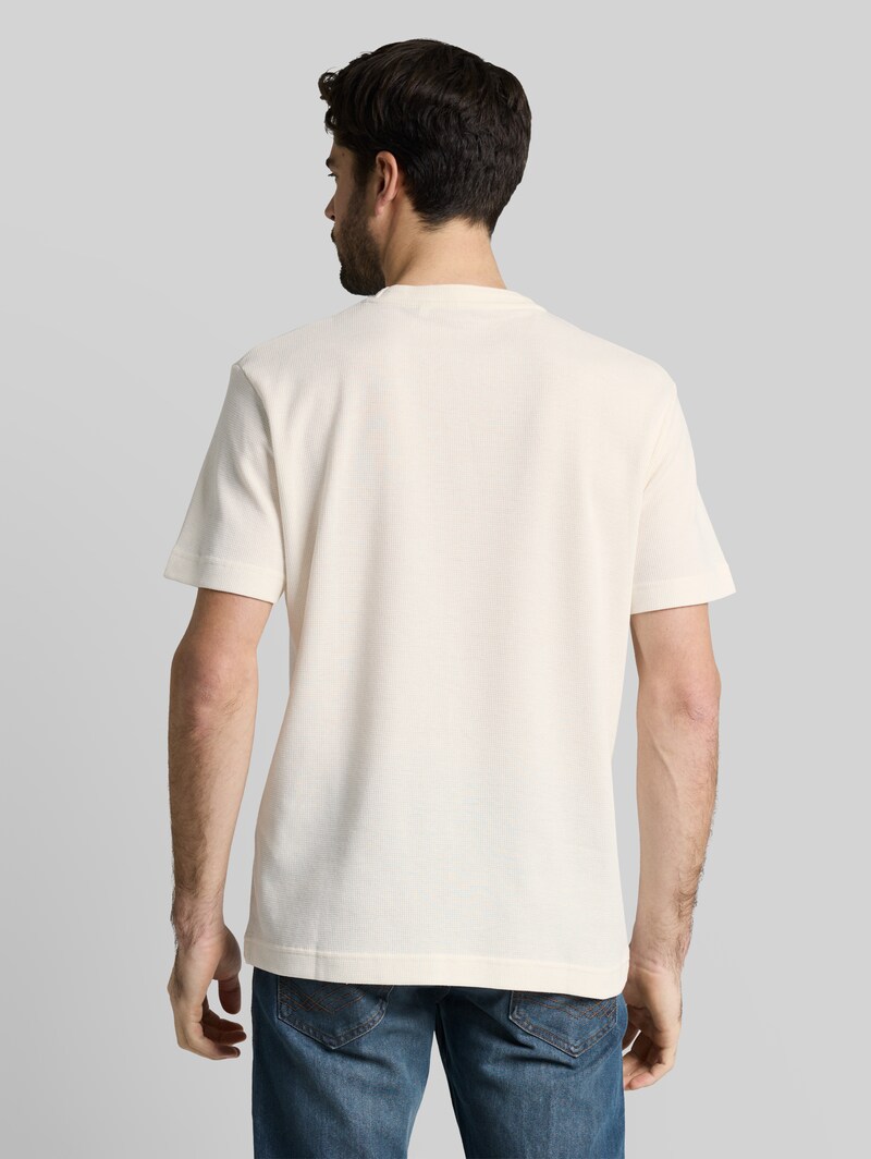 Tom Tailor T-Shirt mit Waffelstruktur - Gardenia White