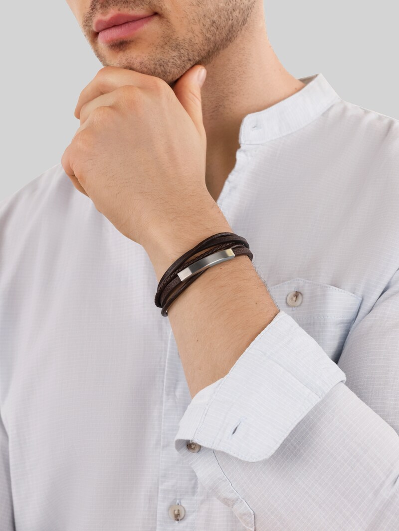 Tom Tailor Gravurarmaband aus Edelstahl silber - Silver