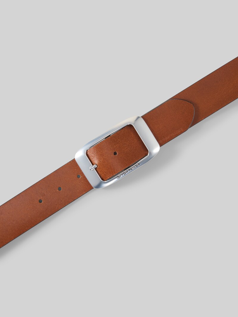 Tom Tailor TTAMY Ledergürtel mit eckiger Dornschließe - Light Brown Uni