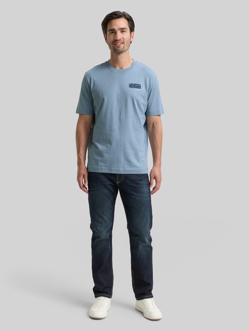 Tom Tailor T-Shirt mit Print - Faded Denim Blue