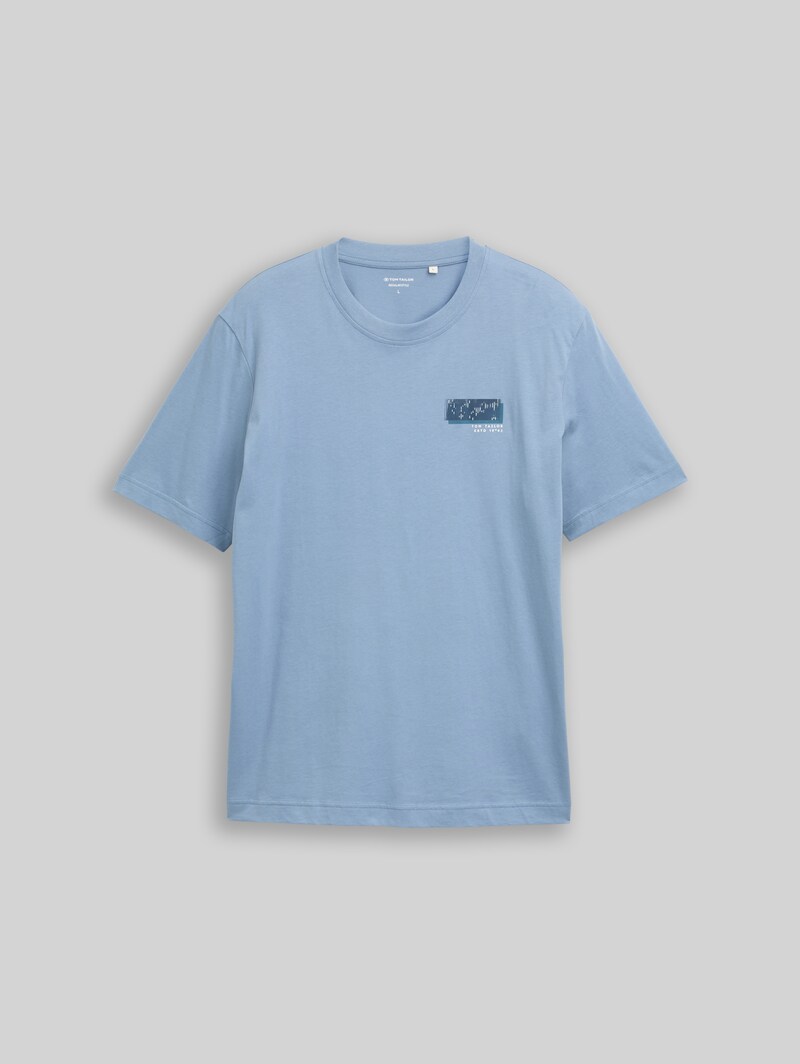 Tom Tailor T-Shirt mit Print - Faded Denim Blue