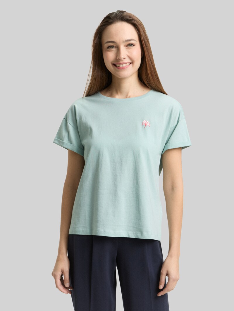 Tom Tailor T-Shirt mit Stickerei - Blue Haze Tom Tailor T-Shirt mit Stickerei - Blue Haze