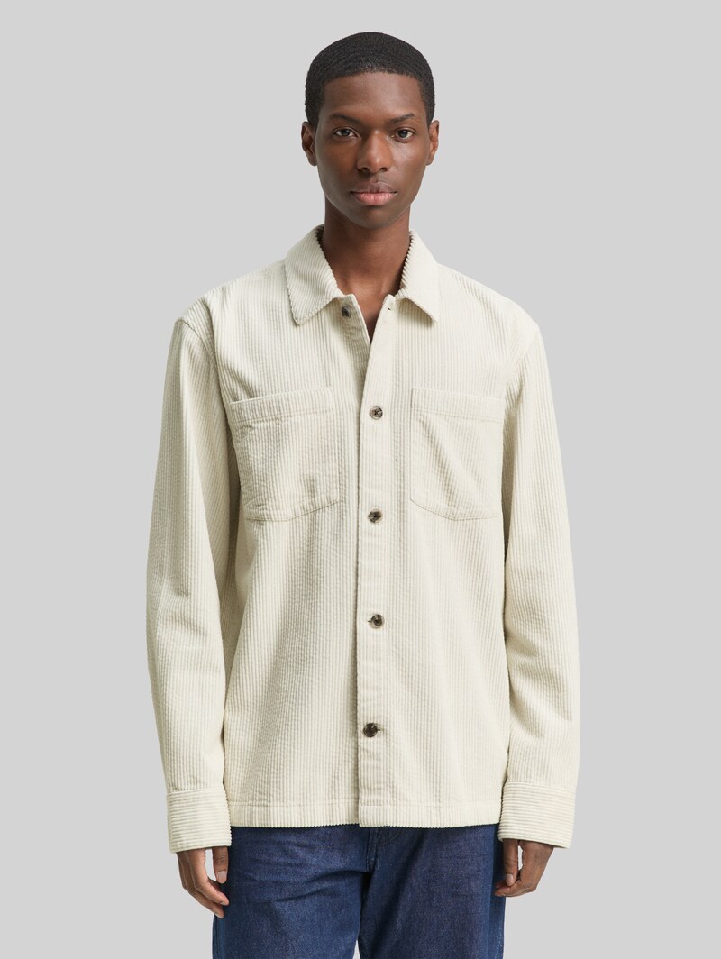 Tom Tailor Overshirt aus Cord - Greyish White Tom Tailor Overshirt aus Cord - Greyish White