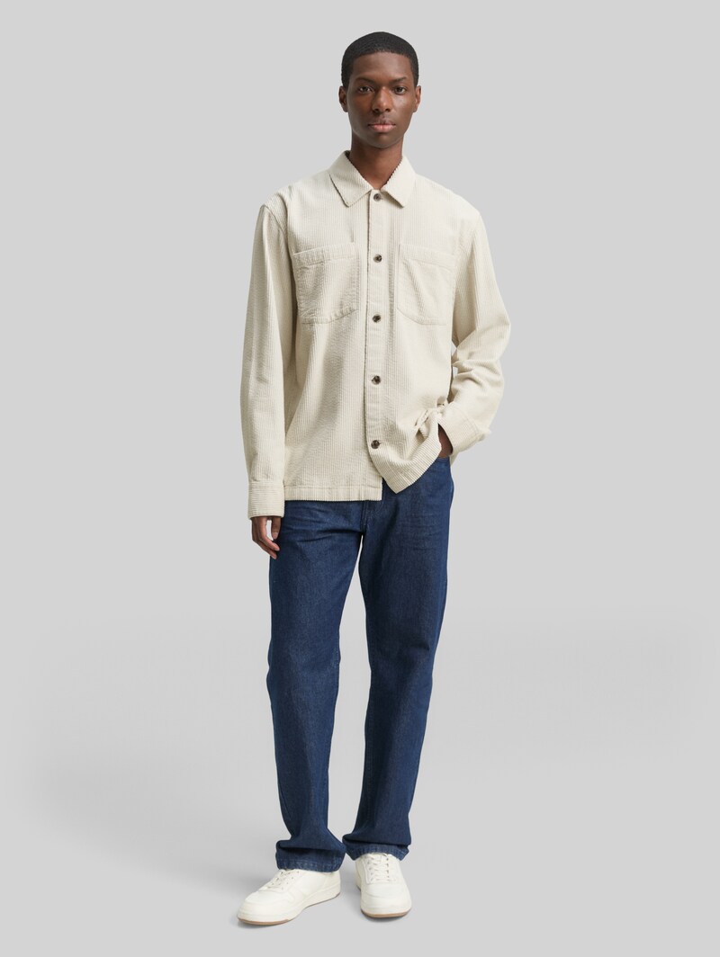 Tom Tailor Overshirt aus Cord - Greyish White