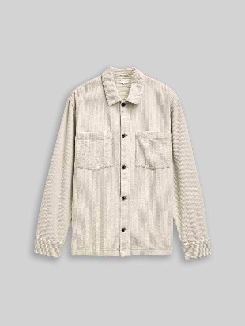 Tom Tailor Overshirt aus Cord - Greyish White