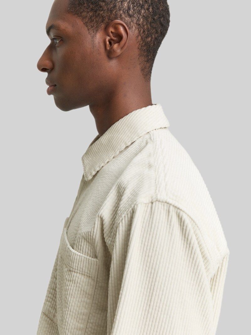 Tom Tailor Overshirt aus Cord - Greyish White