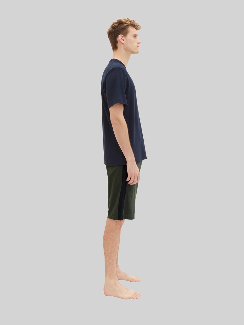 Tom Tailor gestreifte Pyjama-Hose - Grün Dunkel Ringel