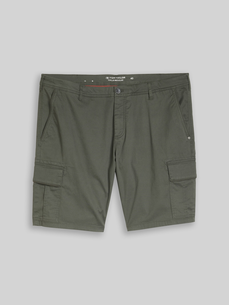 Tom Tailor Plus Size - TTPLUS REGULAR Cargo Shorts - Khaki Mini Geometric Print