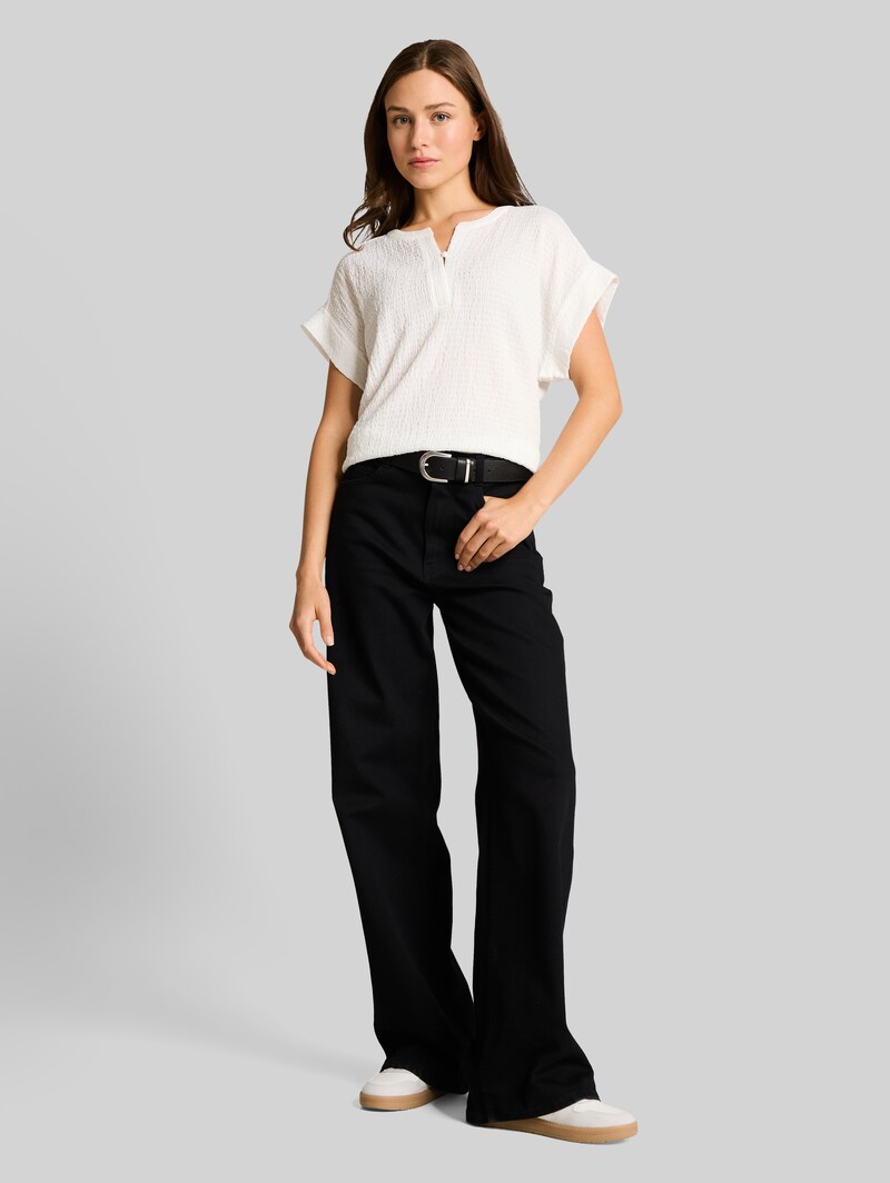 Tom Tailor Crinkle T-Shirt - Whisper White