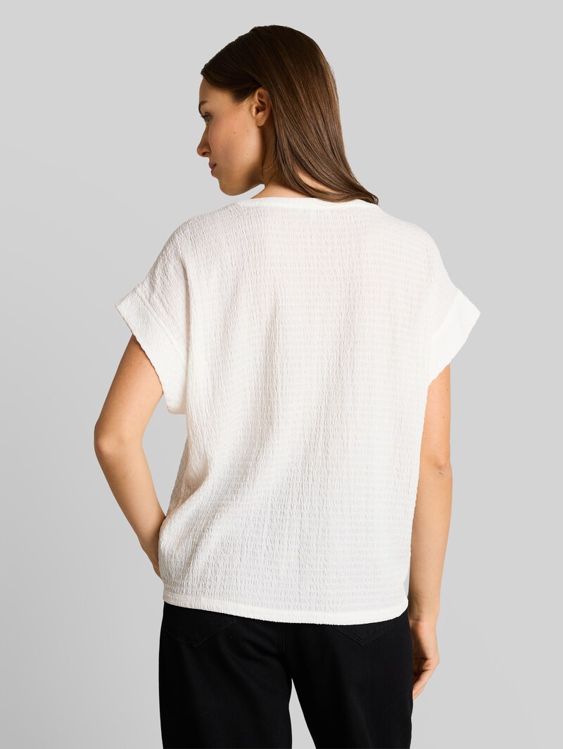 Tom Tailor Crinkle T-Shirt - Whisper White