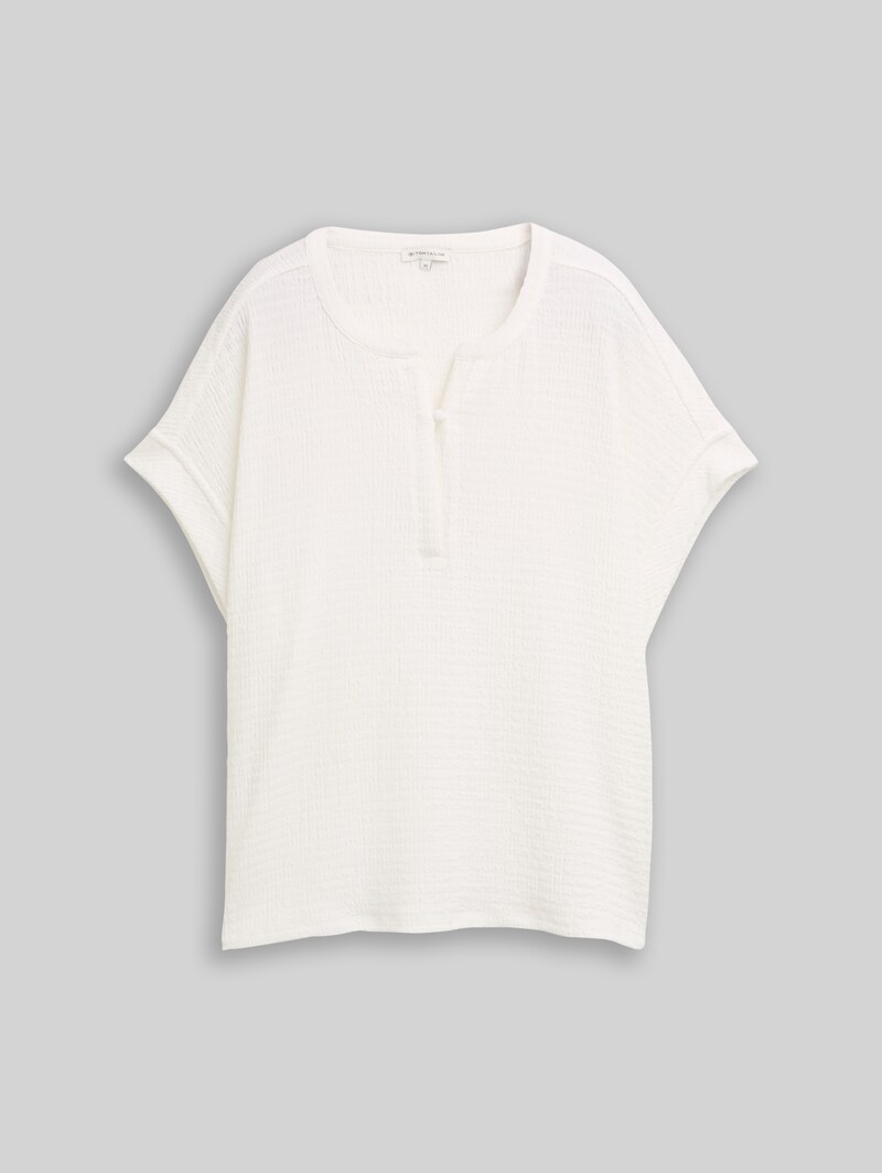 Tom Tailor Crinkle T-Shirt - Whisper White