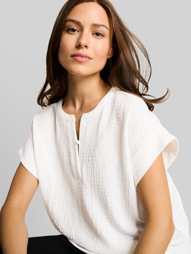 Tom Tailor Crinkle T-Shirt - Whisper White