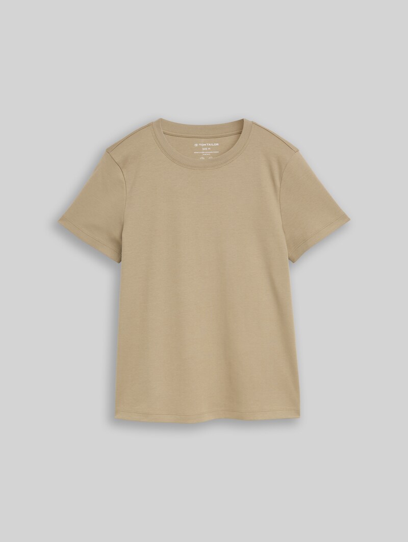 Tom Tailor Basic T-Shirt aus Baumwolle - Silver Olive